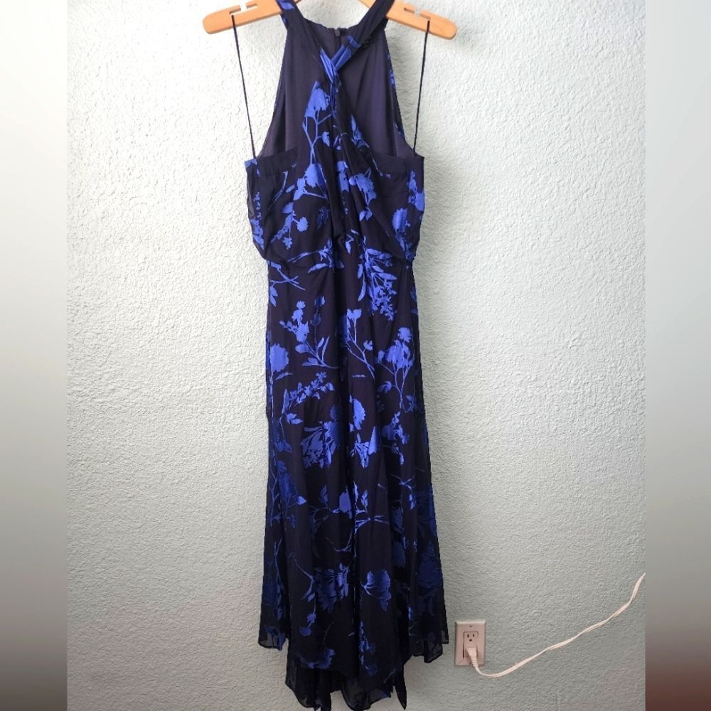 Parker Blue and Black Floral Dress
